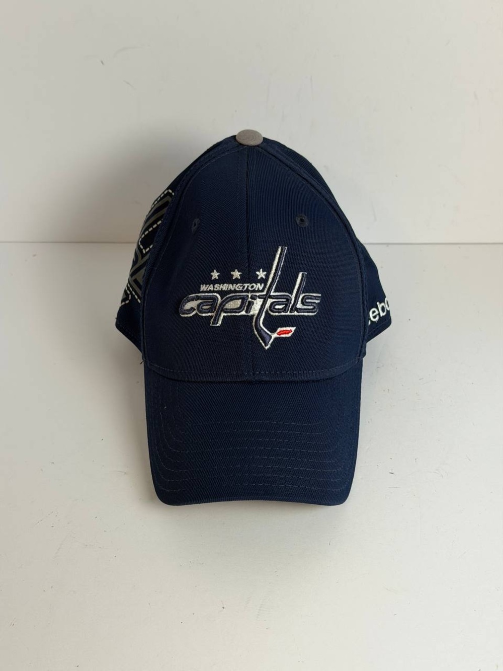 Vintage Reebok Washington Capitals NHL Hat Cap L/XL Face Off FitMax70 Navy Blue